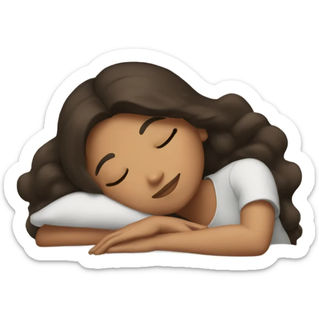 Brunette girl sleeping sticker
