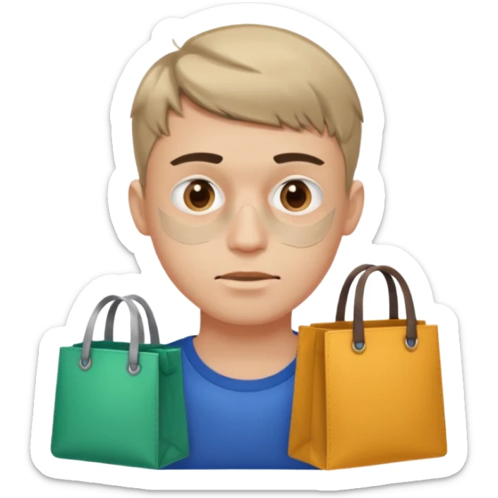 a fair-haired guy with a short haircut, abrasions on his face and bags under his eyes sticker
