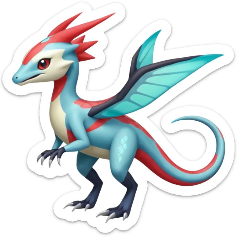 Meloetta-Inteleon-Heliolisk-Helioptile-Salamence-Salandit-Latias-Fakémon-creature-hybrid sticker