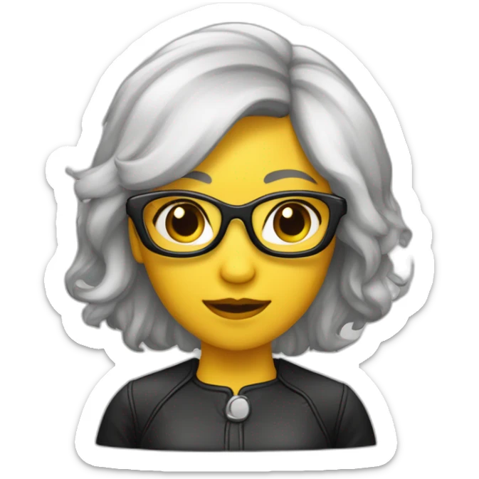 Une femme de ménage noir qui’porte des lunettes avec une perruque noir sticker