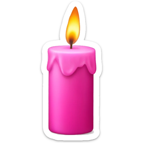 Pink candle sticker