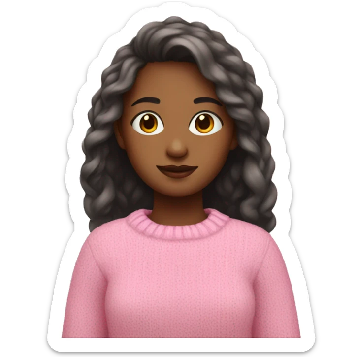 girl with pink sweater  sticker