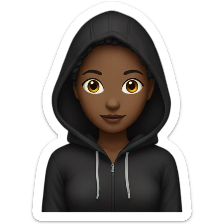 Black girl black hoodie  sticker