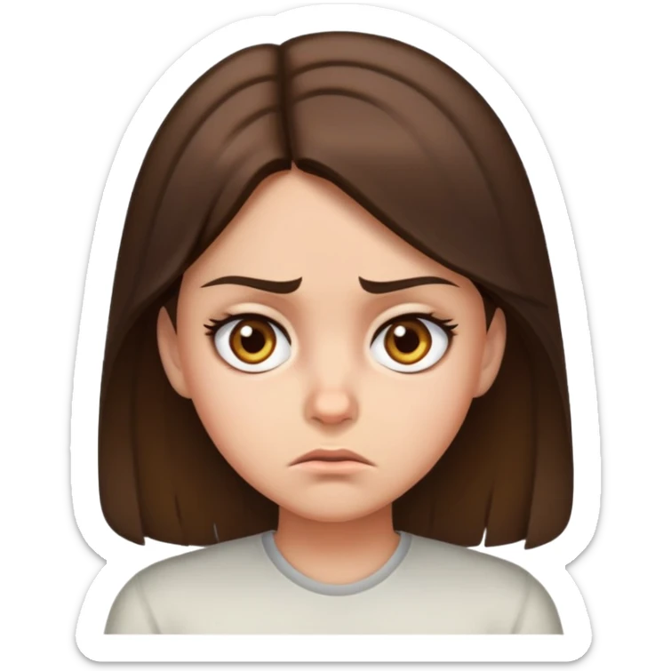 A girl with brunette hair and hazel eyes who’s annoyed and is pissed  sticker