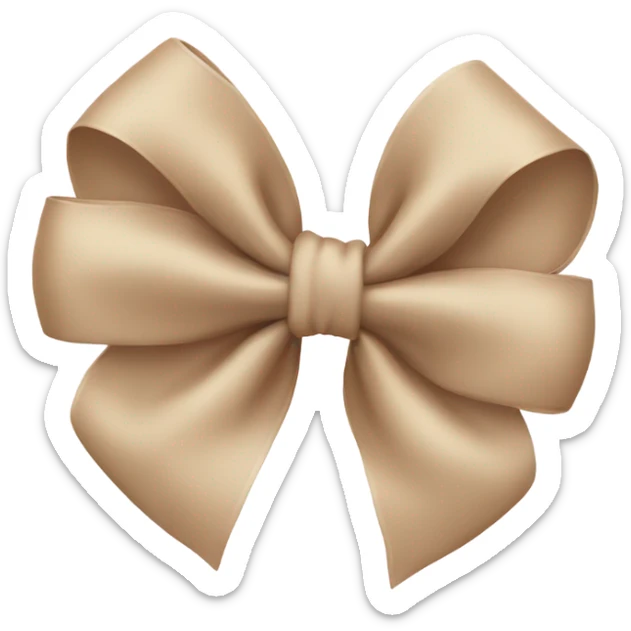 beige bow sticker