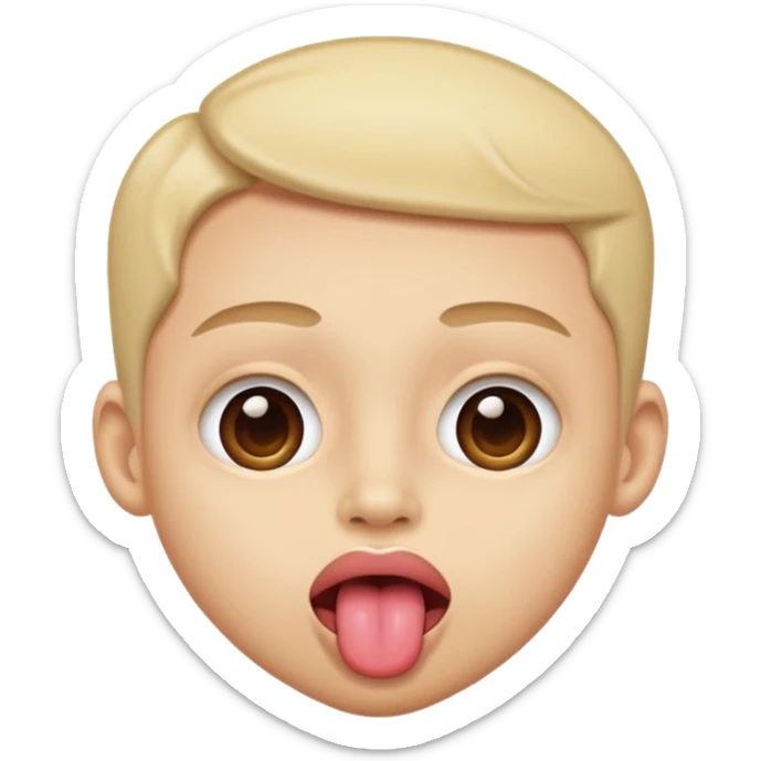 Emoji of a face with tongue out and eyes rolled back to the head. sticker