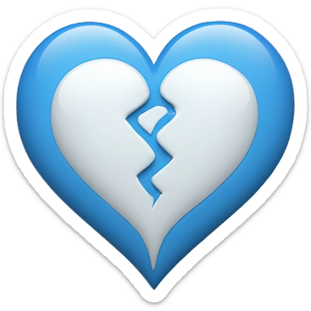  Blue heart and white heart mixed with blunt effect at the point of combining  the mixing should not be seen sticker
