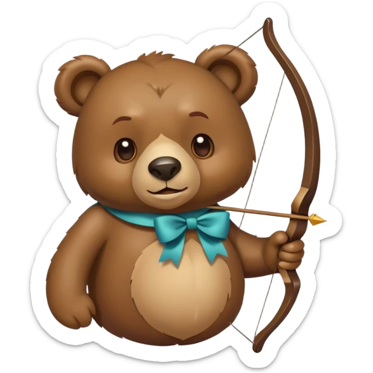 Bear with a bow sticker