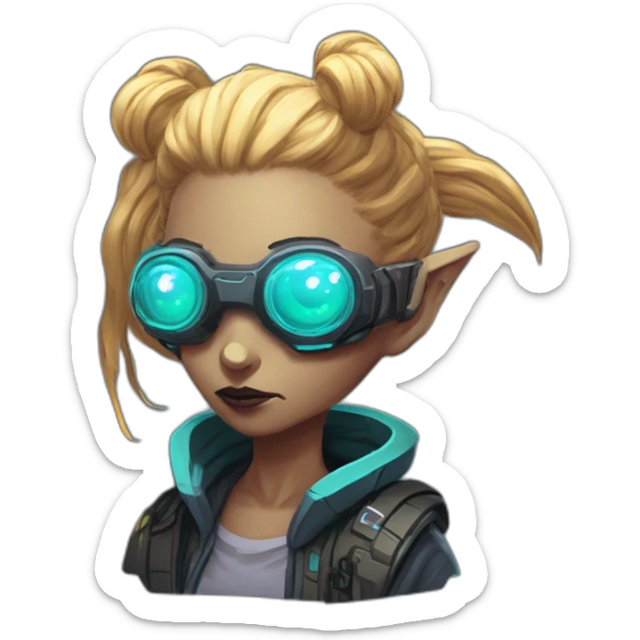 cyberpunk alien character desing scifi roguelike rpg style inspired by slay the spire digital art sticker