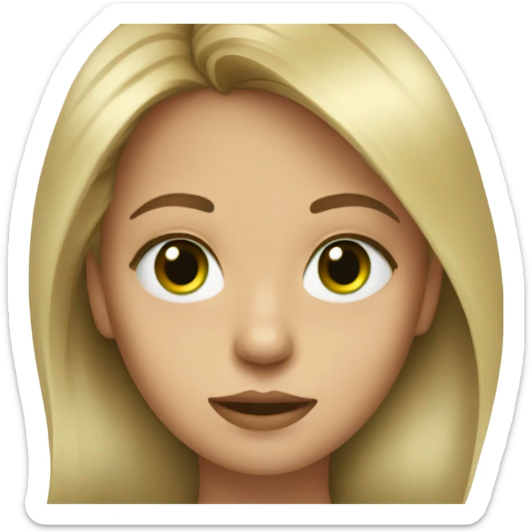 girl with green eyes and dirty blonde hair portrait sticker