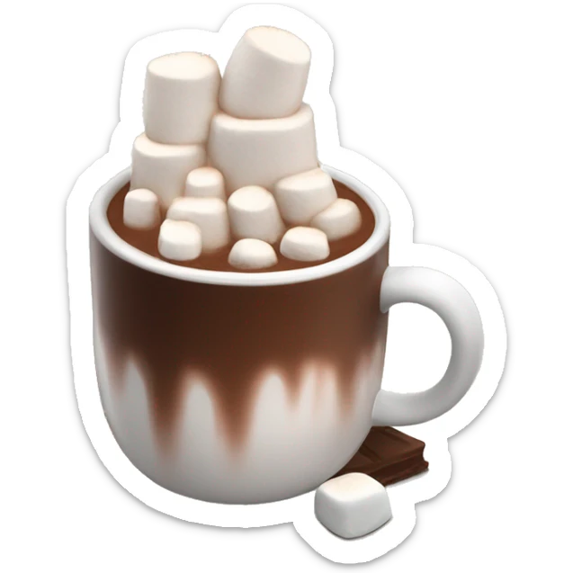 Hot chocolate with marshmallows  sticker