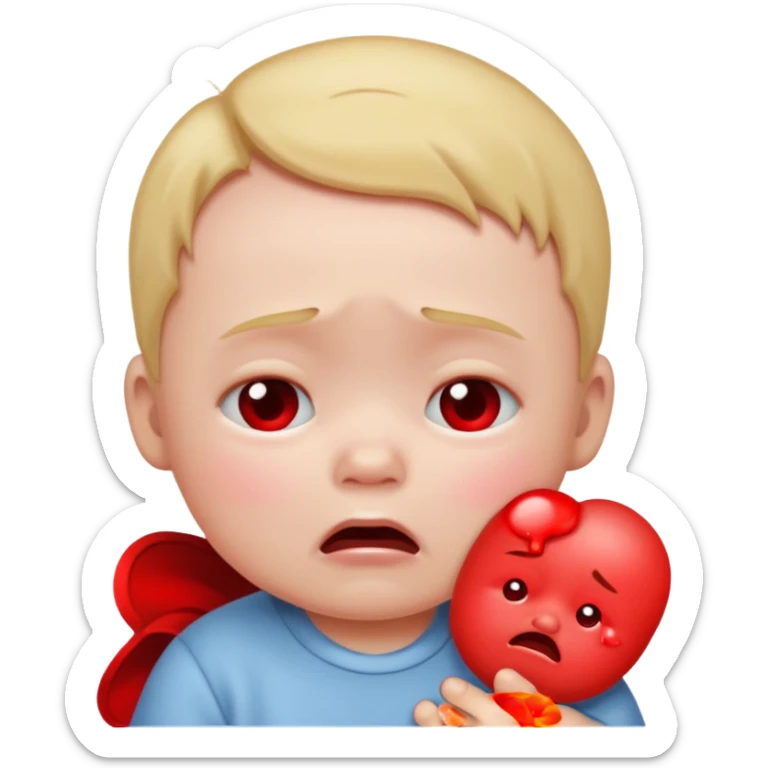 Please make an iPhone version of the baby emoticon that hurts because of the fever sticker