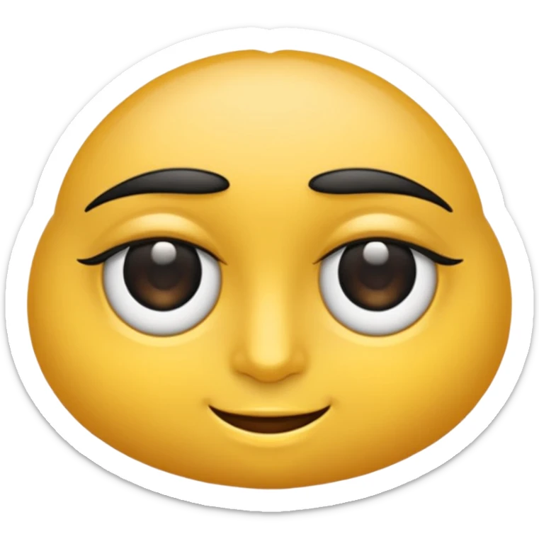 Un emoji de dos ojos grandes y expresivos, con pupilas negras y un ligero brillo. El estilo debe ser simple y limpio, con un contorno suave. El fondo es transparente sticker
