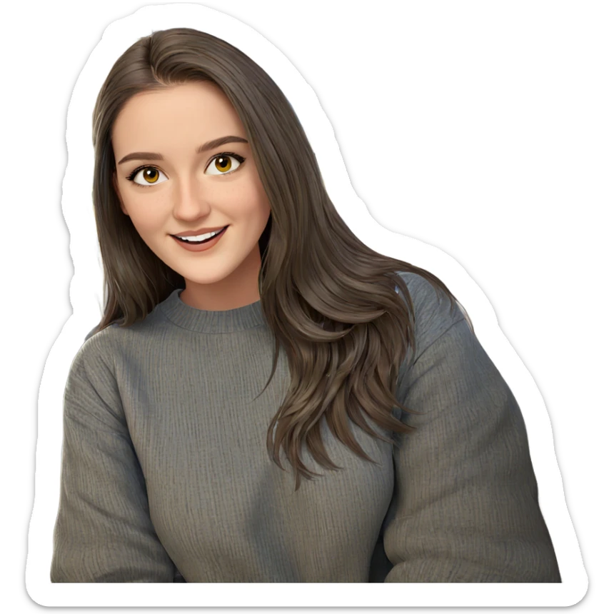 happy girl by the window sticker