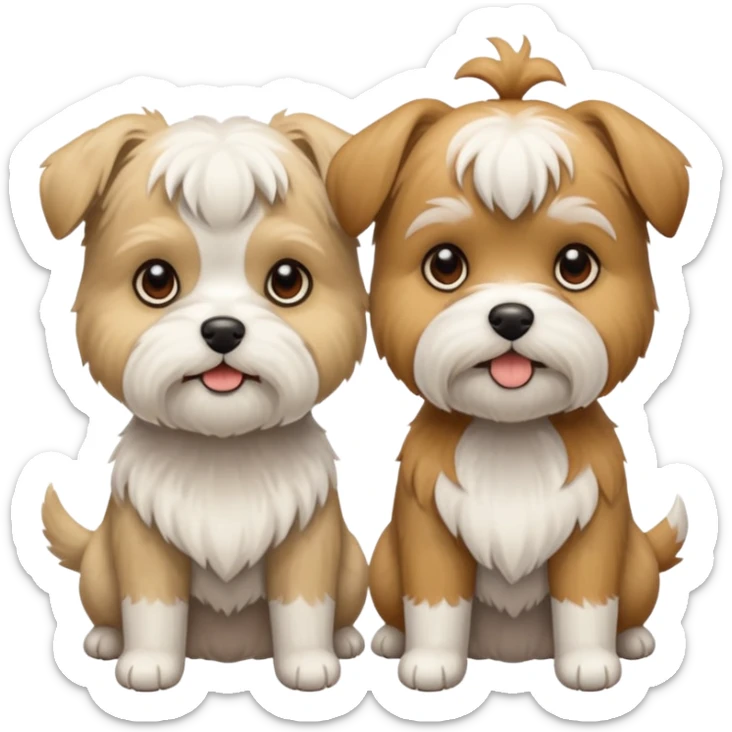 Two shitzu terriers one is beige coloured and the other is beige and grey coloured sticker