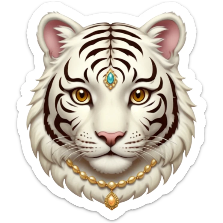 ESO Female white tiger khajiit leader of the umbral rose  sticker
