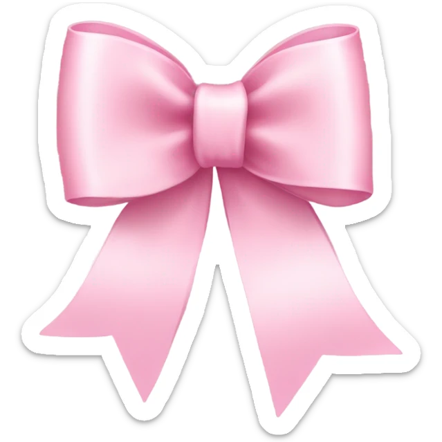 light pink ribbon bow sticker