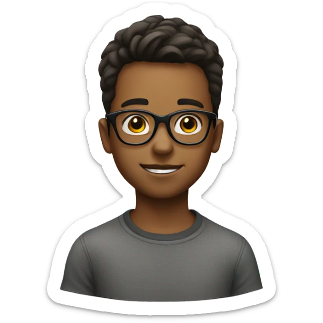 boy in glasses realistic sticker