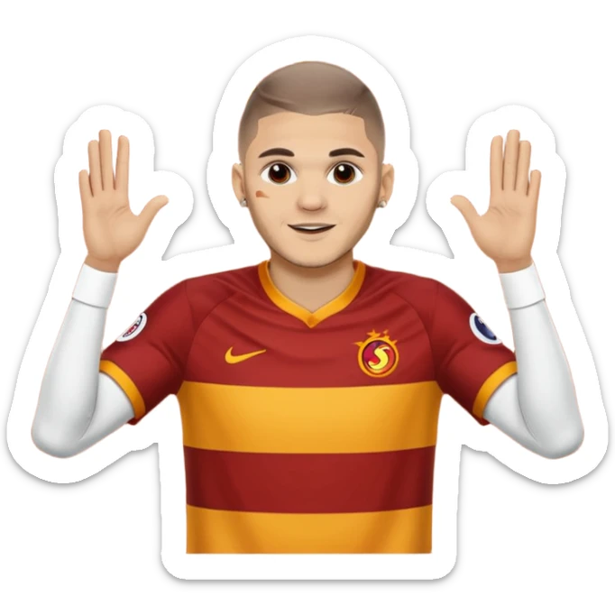 Mauro icardi Galatasaray formasıyla gol sevinci yapıyor sticker