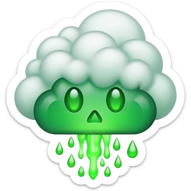 poisonous gas, isometric sticker