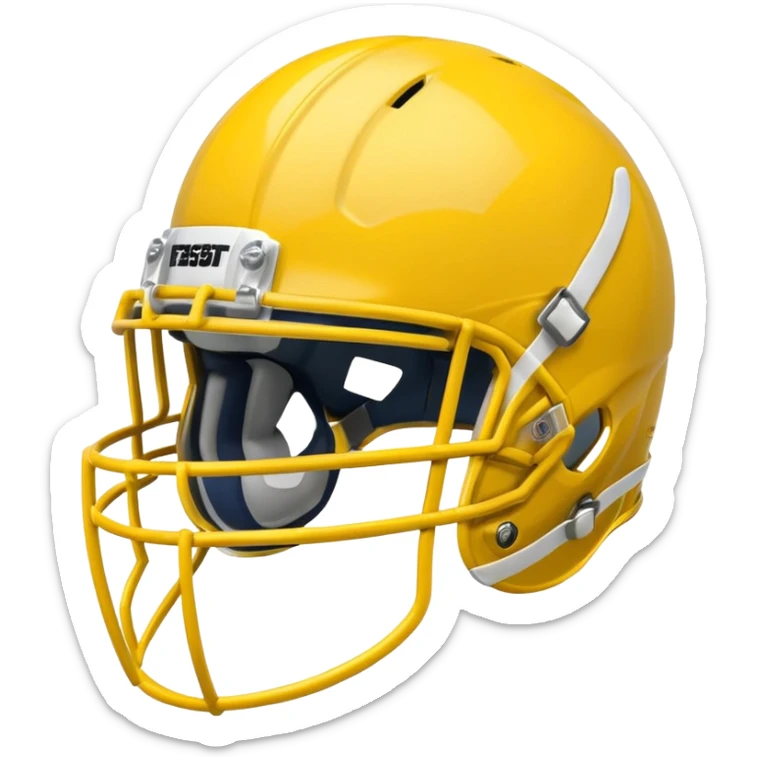 College football player helmet in yellow color sticker