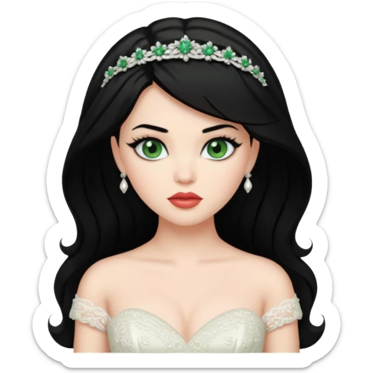 black haired green eyes aesthetic  plump lips  that makes her hair look behind nicole peltz at wedding sticker