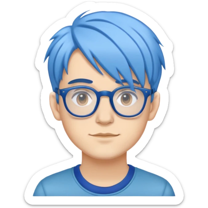 Michou, French YouTuber with blue hair and glasses sticker