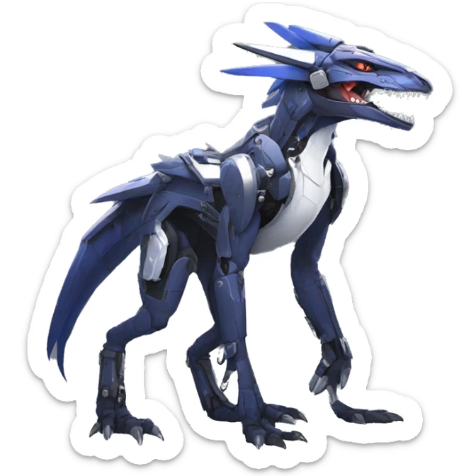 Edgy Anthro Futuristic Mechanical Sergal-raptor-nargacuga-vernid sticker