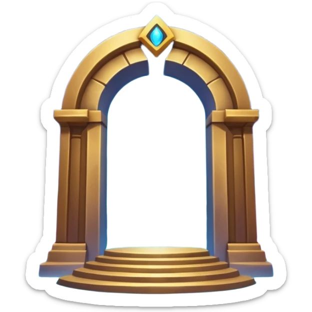 universe gate object icon, gigantic cosmic portal doorway, swirling galaxy energy inside, glowing starry aura, mystical space runes, fantasy sci-fi style, 3D cartoon, mobile game icon style, centered, clean background, no text, no watermark sticker