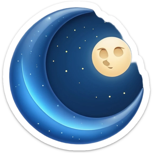 Genarate me a emoji of Dark mode moon like we got in our phones  sticker