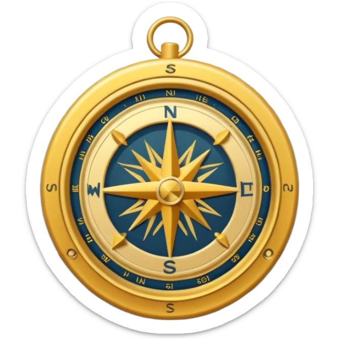 Adventure Finder
A minimal emoji-style compass with ocean waves in the background, representing adventure and exploration. Flat design, bright colors, soft shadows, white background. sticker