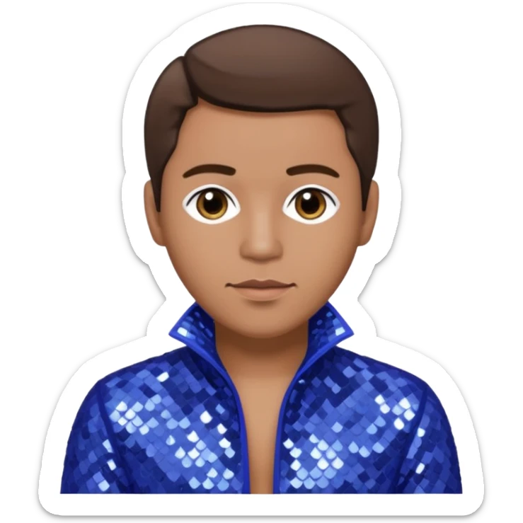 Mark Calderon, R&B Singer (b. 1969) from Color Me Badd with medium brown hair, periwinkle sequin outfit sticker