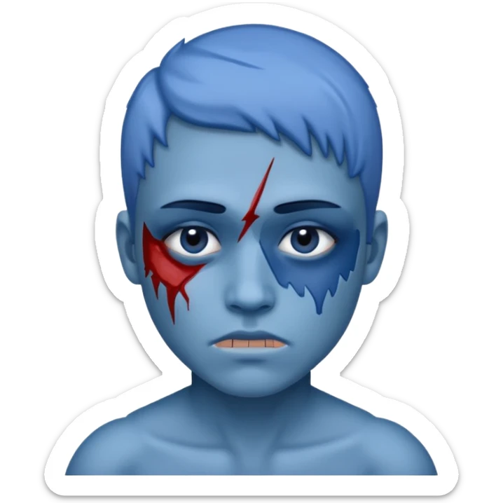 chr bleue accidentée sticker