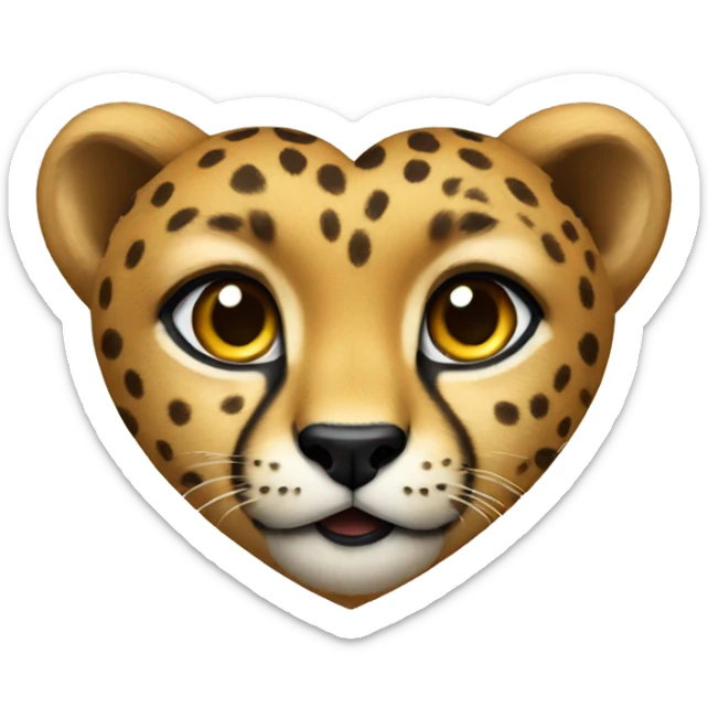 cheetah heart sticker