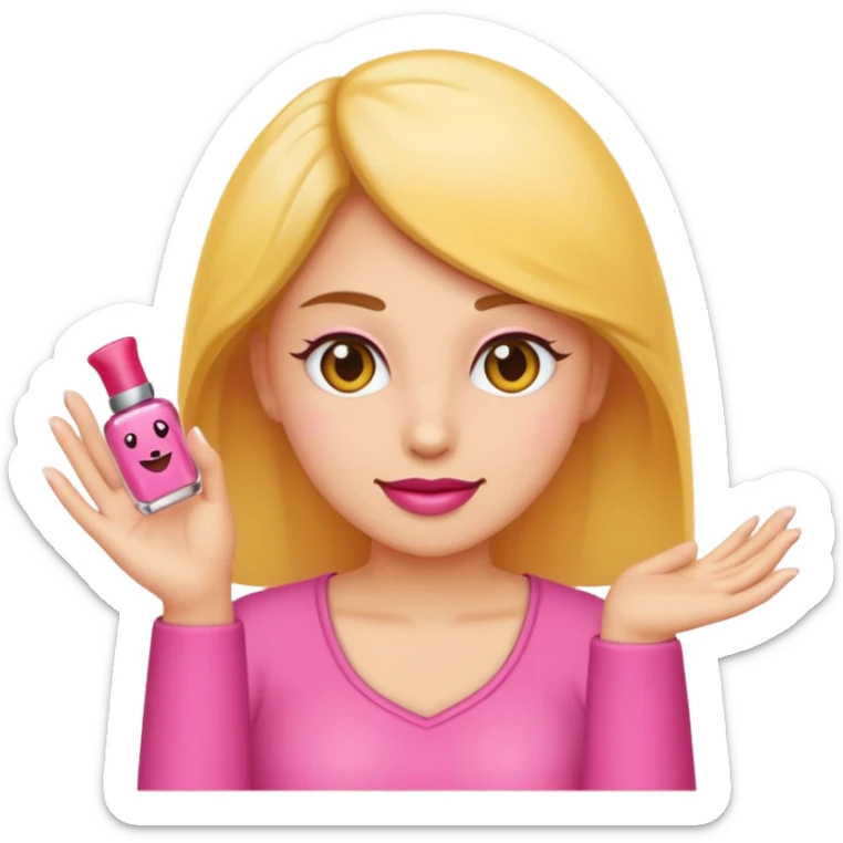 Rends cet emoji 🤏🏻 en main de femme avec du vernis à ongles dessus.  sticker