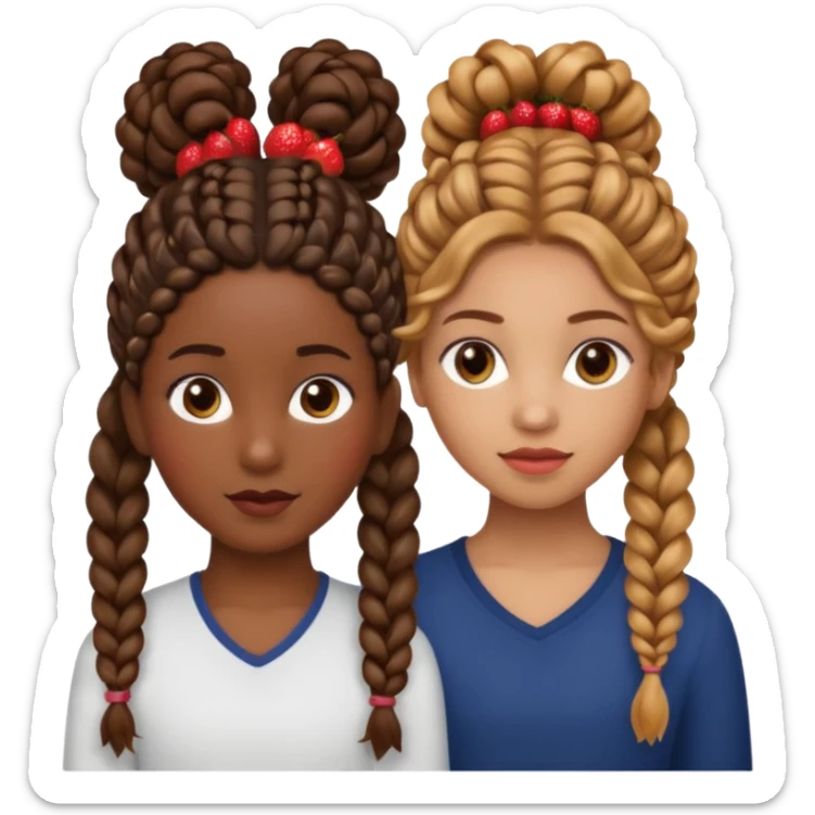 
- Two Brown Girls with Extension Braids:

- One Brown Girl with Hair Up:

- One Mixed Girl with Long Curly Hair:
- One Girl with Long Brunette Roots and Strawberry Blonde Ends: sticker