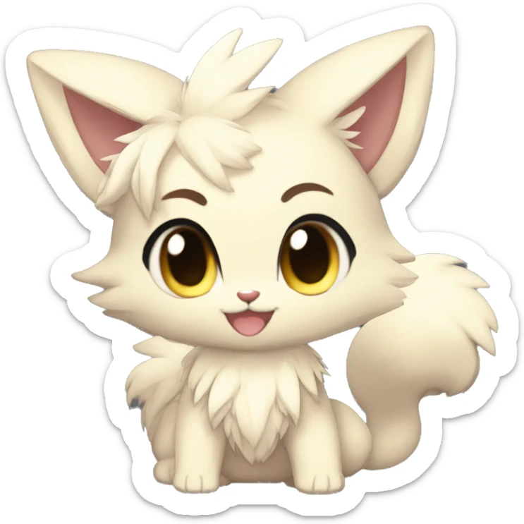 anthro sparkle-furry fur-sona chibi Fakémon-hybrid full body sticker