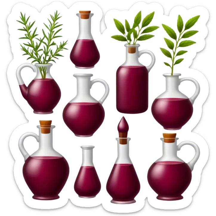 The burgundy color of herbs and potions sticker