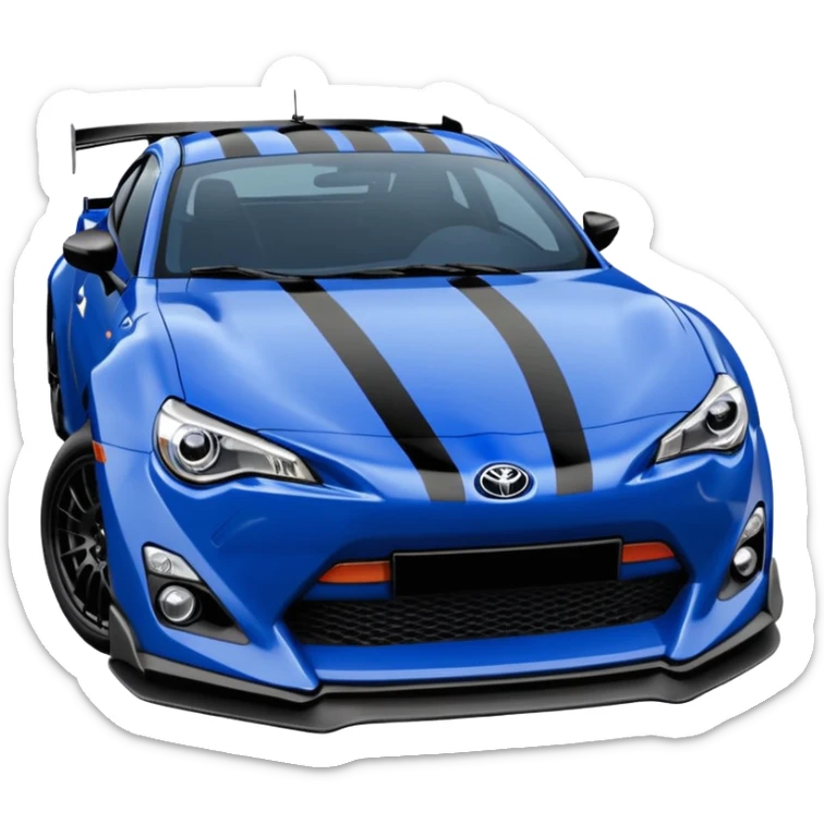 Sexy glossy dark blue 2025 Toyota 86 4-door rally car  sticker