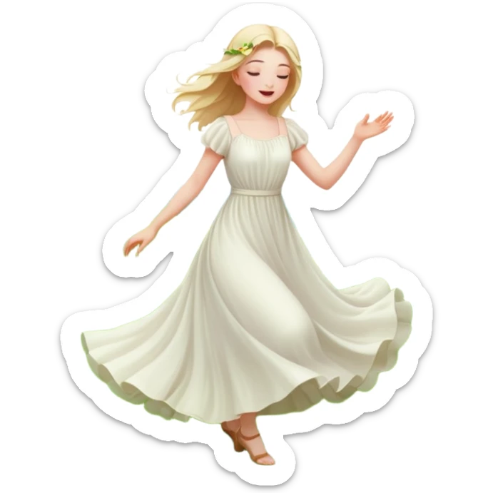 Mi princesa bailando vale entre las praderas más allá avanzando están las mariposas y el colibrí Más allá donde Cantan y danzan las mariposas y los colibrís resuenan los cantos del cielo (emmi), sticker