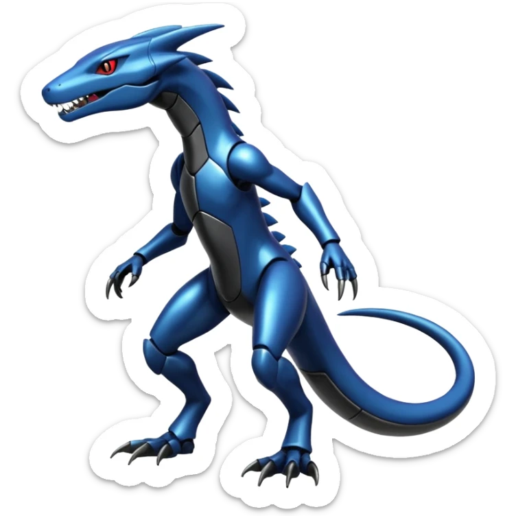 Shiny Cool Futuristic Salandit-Lombax-Sergal-Cyclizar-Genesect-Pokémon, full body sticker