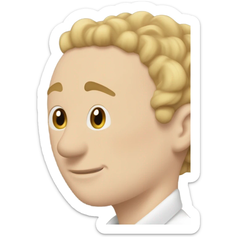 A white gay man with a receding hairline kissing a white woman with curly dirty blonde hair, Who embrace each other tenderly sticker
