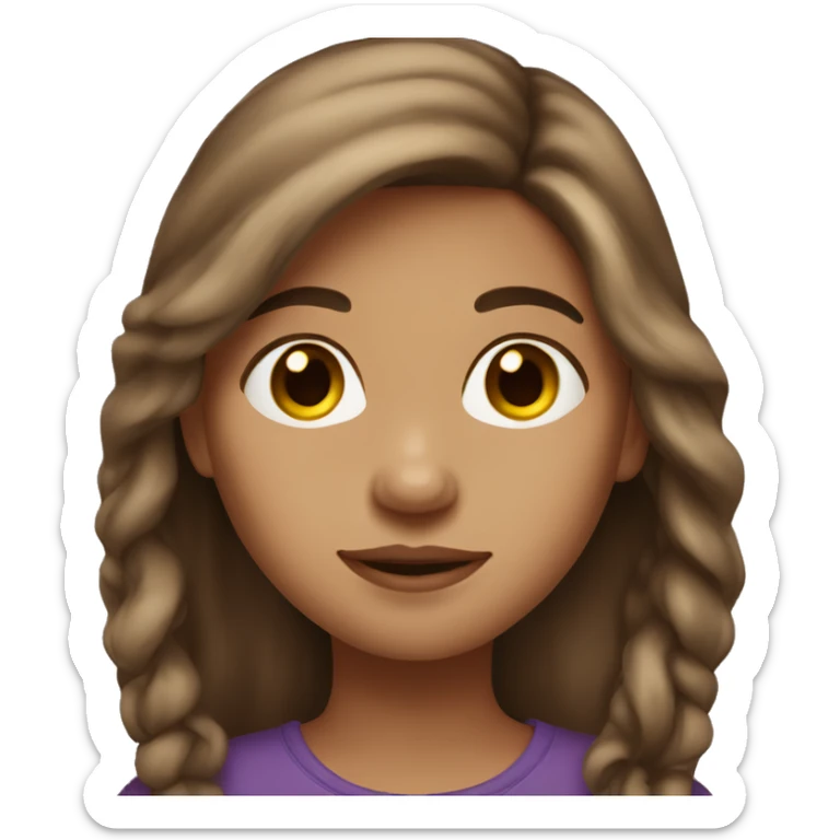long brown hair girl light skin sticker