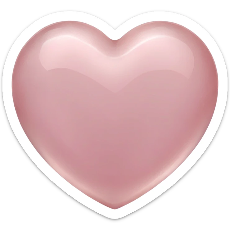 Carved rose quartz heart with rosy pink tone and smooth lustrous finish sticker