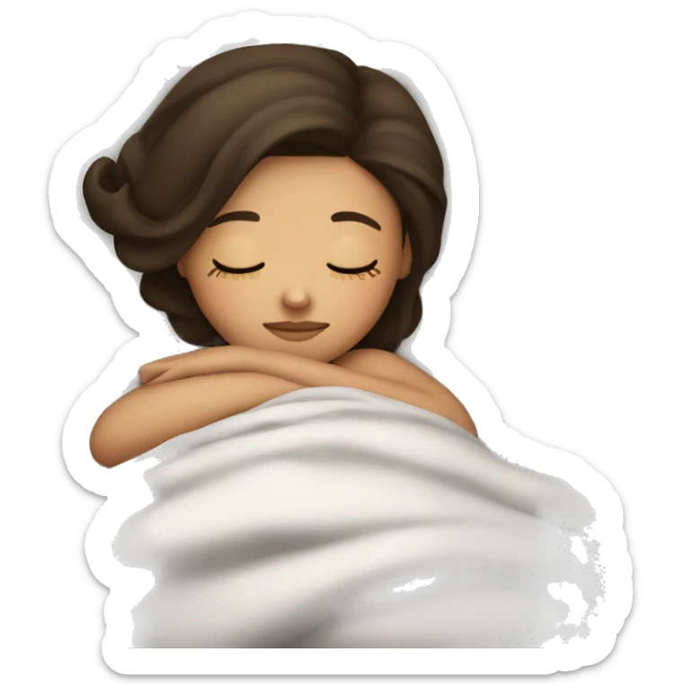 Brunette girl sleeping sticker