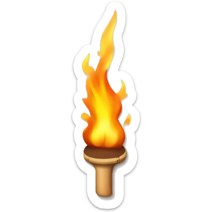 wooden flaming match  sticker