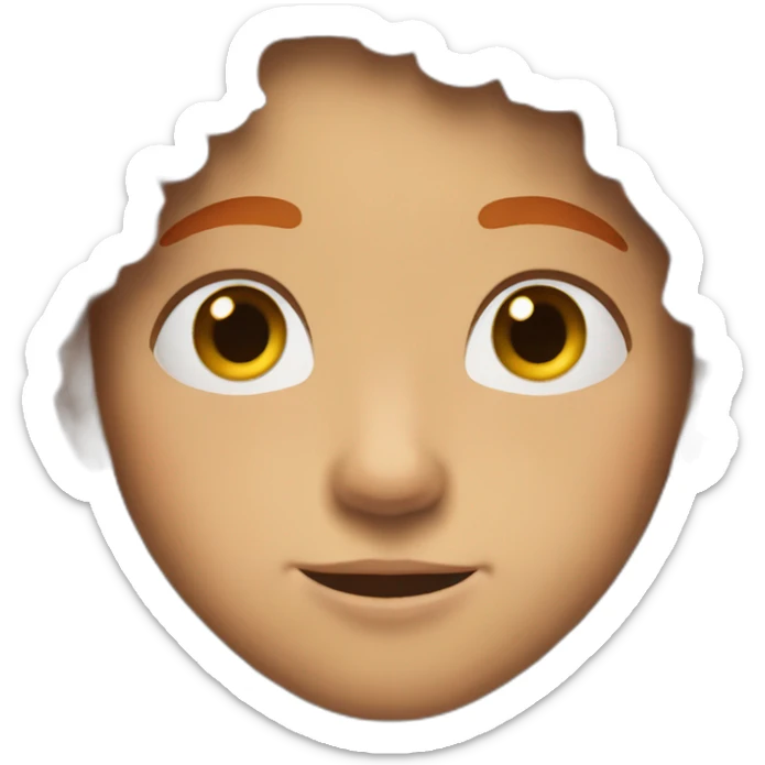 A boy with red hair with brown and freckles on his face and nose. sticker