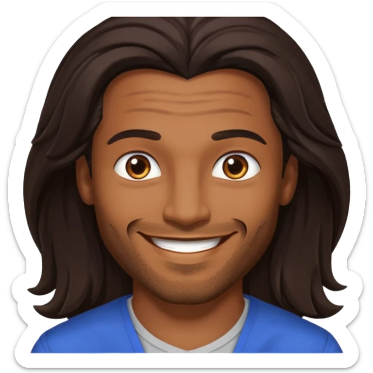 Pana Hema Taylor, male actor (b.1989) with dark brown long hair sticker