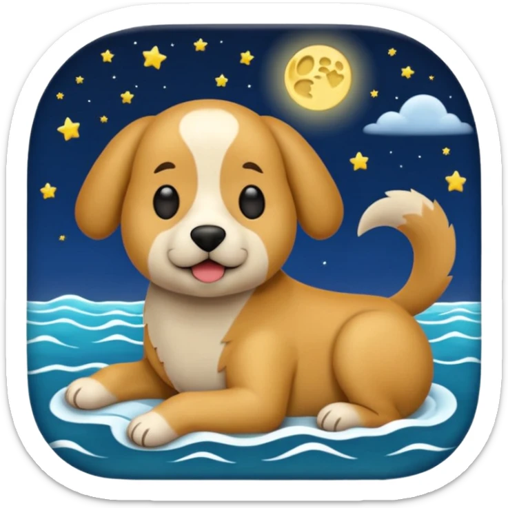 crea un emoji de buenas noches. Pon un texto : Buenas noches Javier y Tobi. Javier es una imagen de profesor y Tobi q sea imagen de un perro sticker