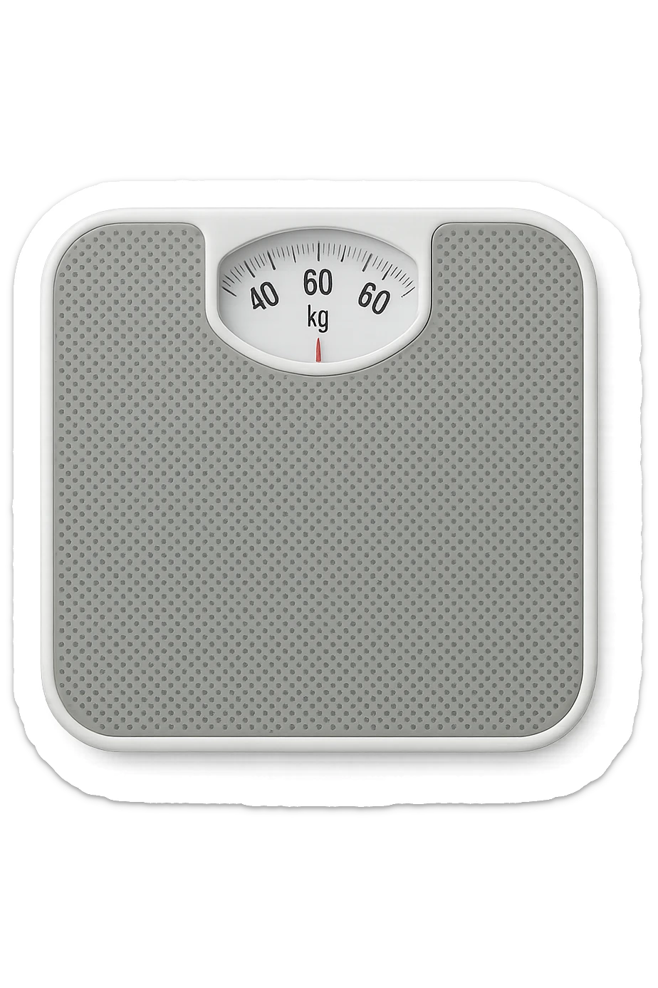 bilancia pesapersone vista dall'alto che pesa 60 kg sticker
